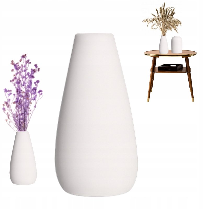 Wazonik ceramiczny mały biały matowy dekoracja rustykalny hygge dom 12,5