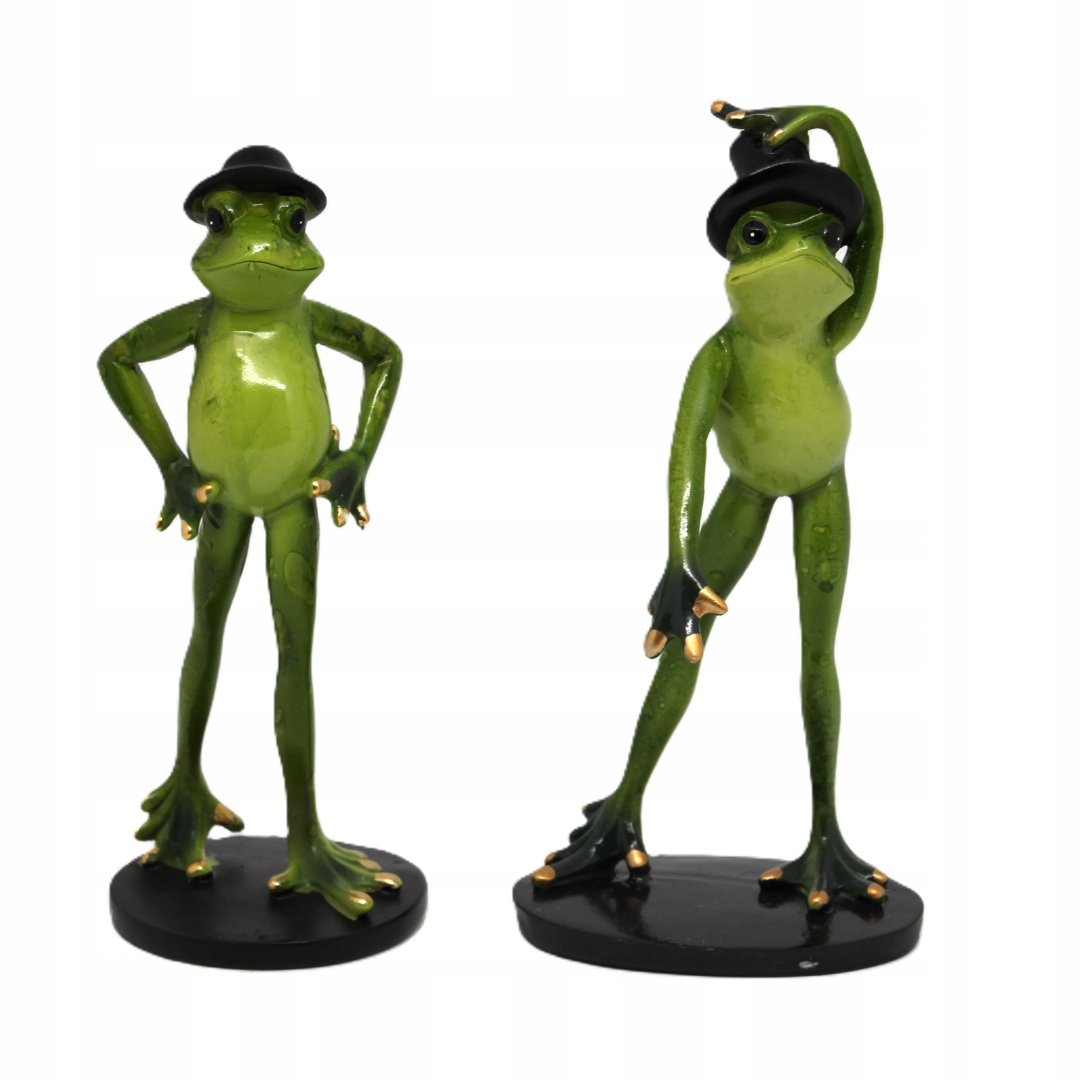 ŚMIESZNA FIGURKA ZIELONA ŻABA W CYLINDRZE 2 WZORY