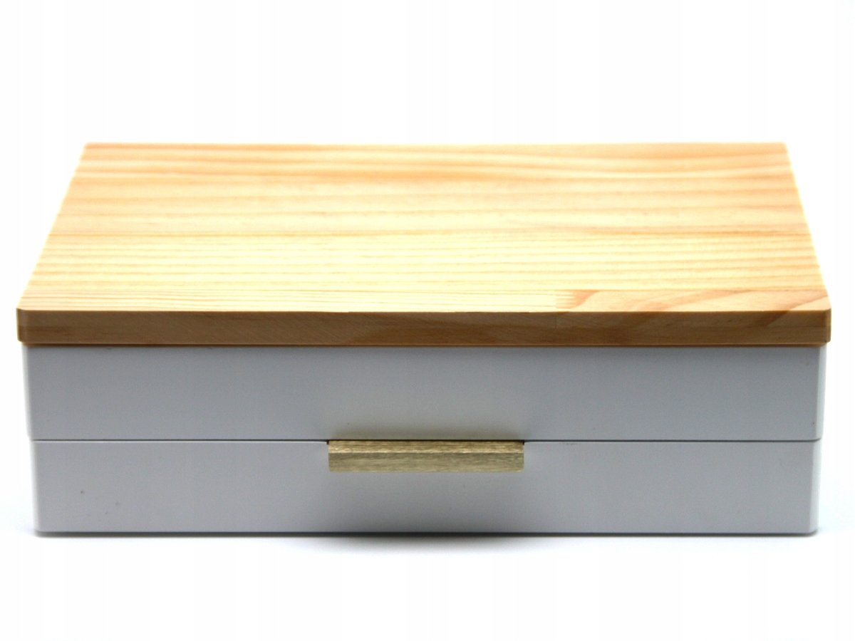 ELEGANCKA DREWNIANA SZKATUŁKA NA BIŻUTERIĘ Z LUSTREM I ORGANIZEREM