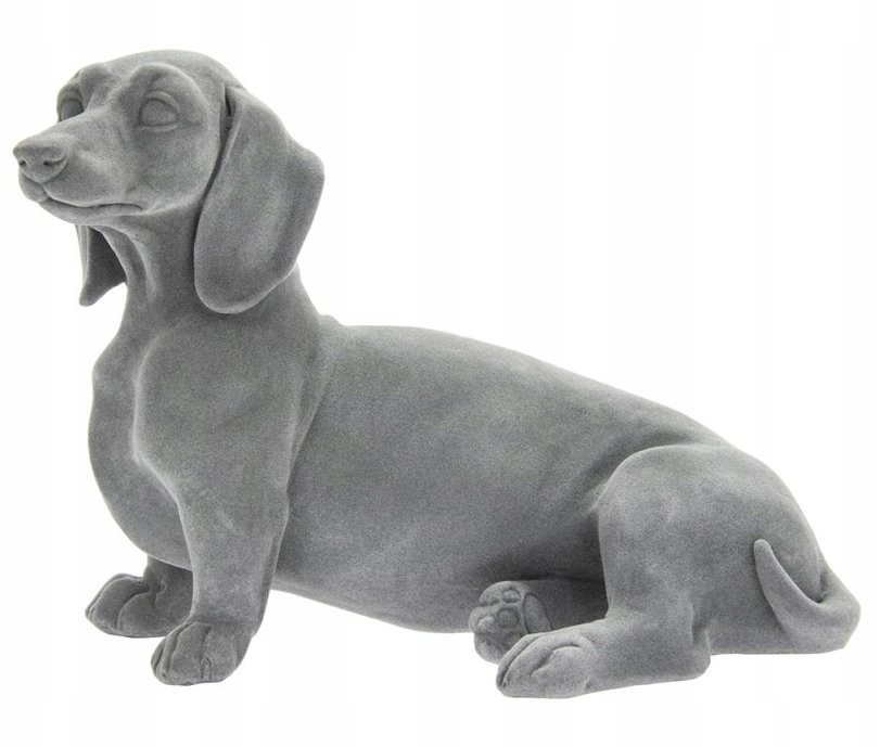 FIGURKA PIES JAMNIK W POZYCJI SIEDZĄCEJ - ELEGANCKA DEKORACJA