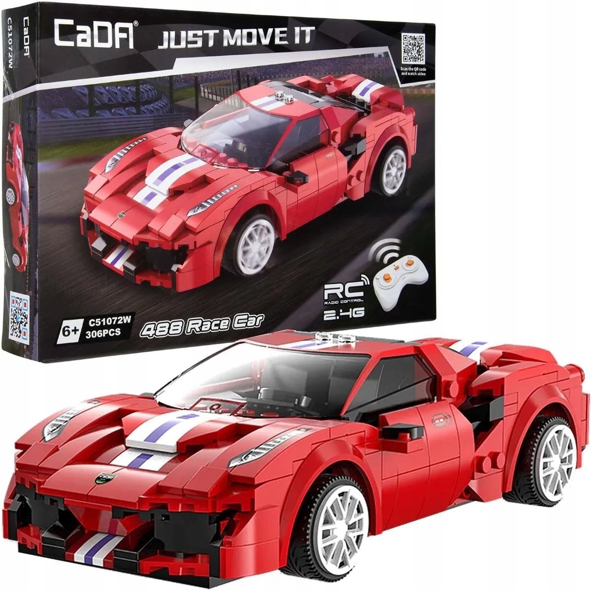 KLOCKI SAMOCHÓD SPORTOWY ZDALNIE STEROWANY FERRARI PREZENT DLA DZIECI 6+