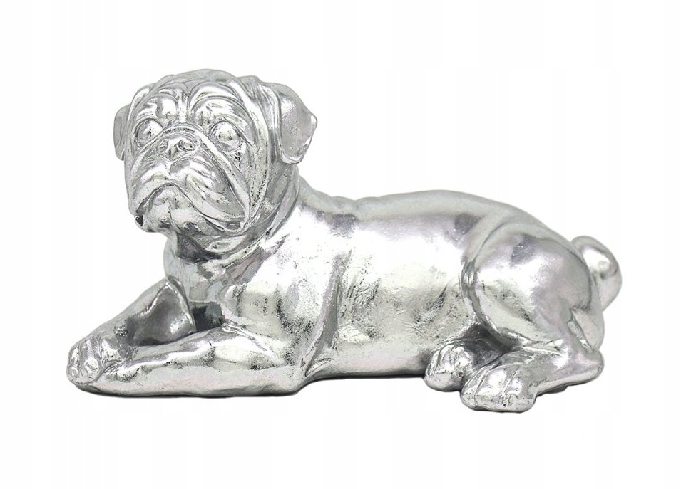 FIGURKA PIES BULDOG W POZYCJI LEŻĄCEJ ELEGANCKA DEKORACJA