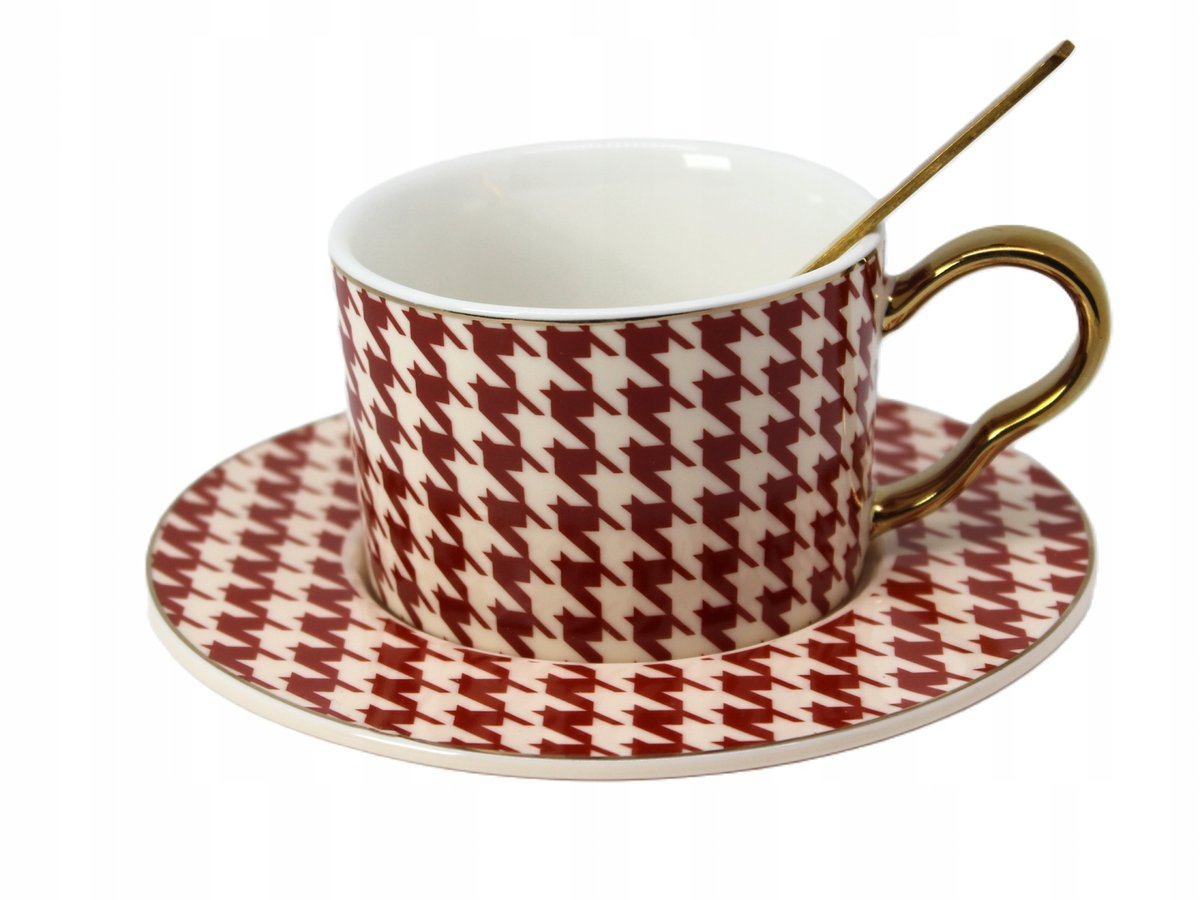 ELEGANCKI ZESTAW FILIŻANKA+SPODEK+ŁYŻECZKA