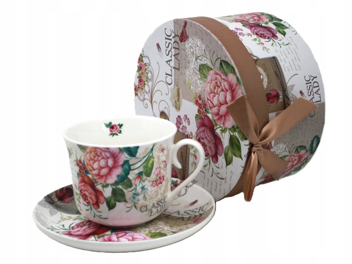 FILIŻANKA ZE SPODKIEM Porcelanowa Na Prezent