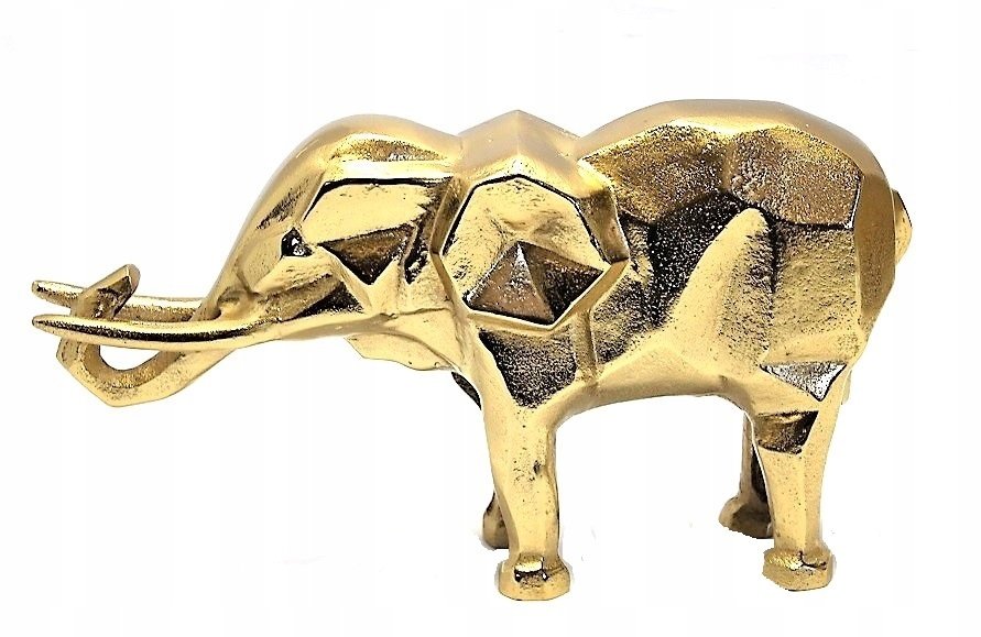 Figurka dekoracyjna słoń geometryczny złoty