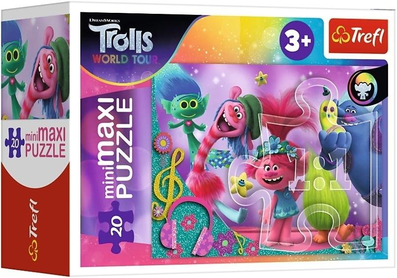 Trefl, puzzle, W muzycznym świecie Troli 4, 20 el.