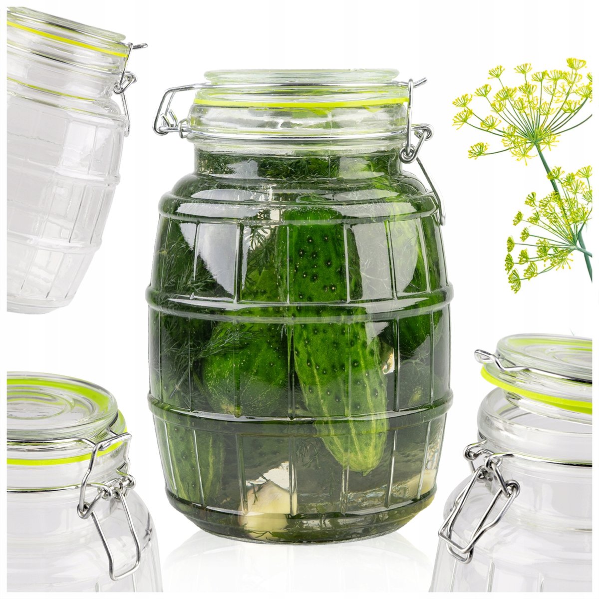 SŁÓJ SZKLANY 1,7L POJEMNIK WECK DO PRZECHOWYWANIA ŻYWNOŚCI KISZONEK SOLIDNY