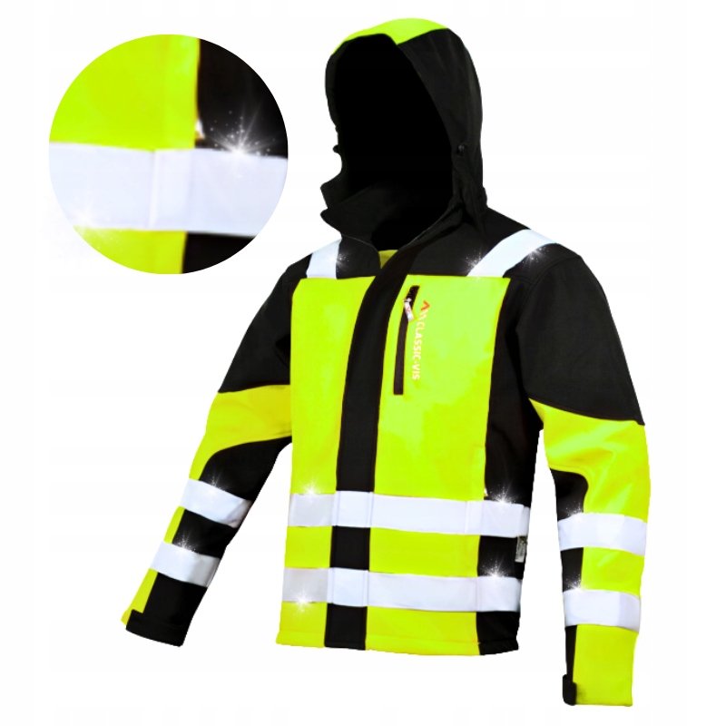 Kurtka robocza SOFTSHELL OSTRZEGAWCZA Wodoodporna Odblaskowa żółta L