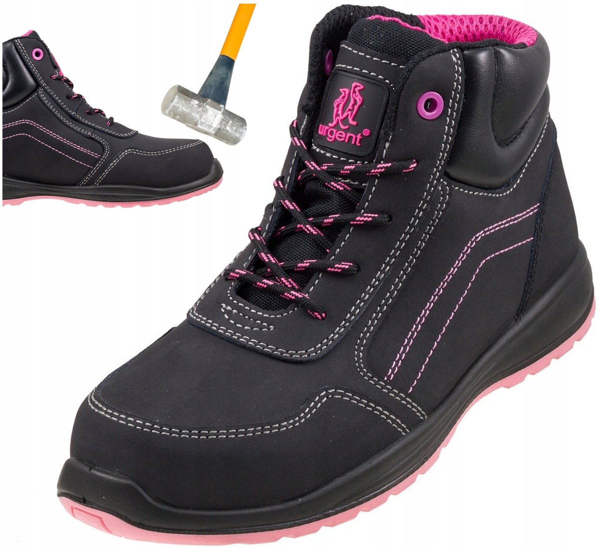 Buty robocze damskie TRZEWIKI SKÓRZANE ochronne z NOSKIEM BHP URGENT r. 37