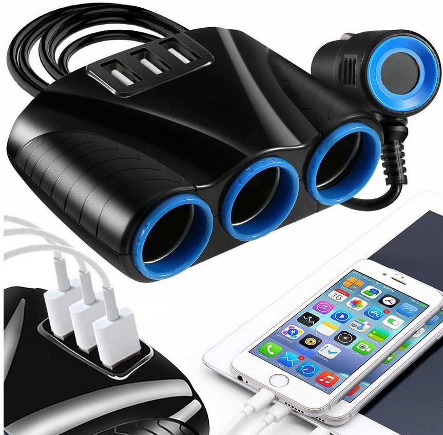 ROZDZIELACZ ROZGAŁĘŹNIK ZAPALNICZKI 2 USB QC 3.1A