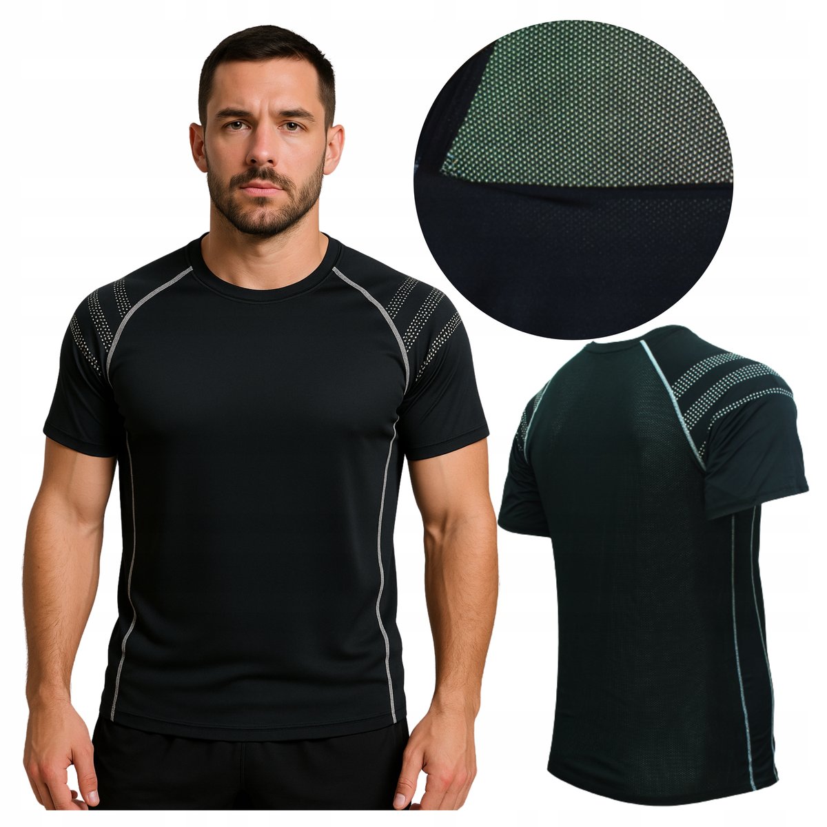 KOSZULKA TERMOAKTYWNA męska krótki rękaw Szybkoschnąca Bardzo Lekka MESH