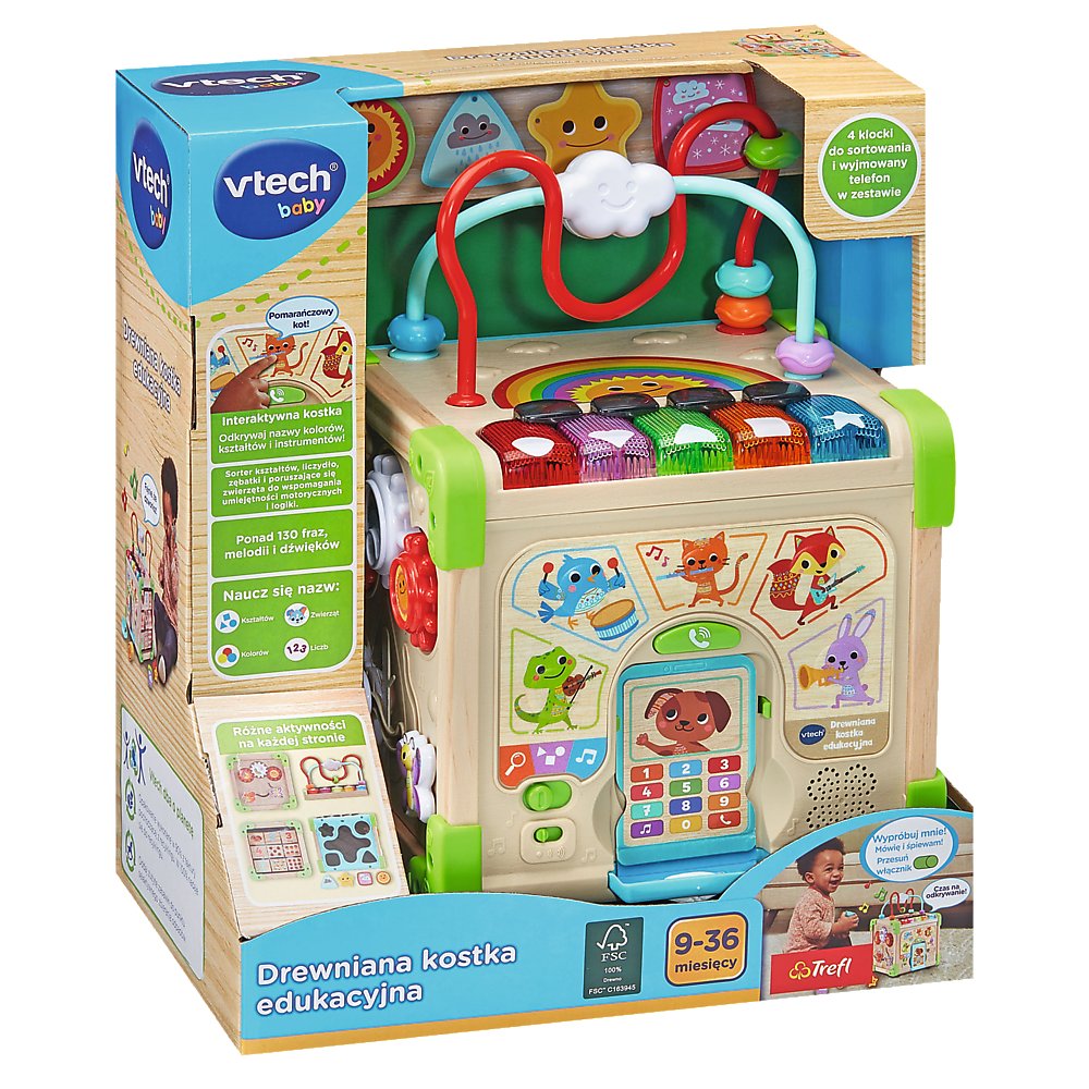62551 VTECH - Drewniana Kostka Edukacyjna