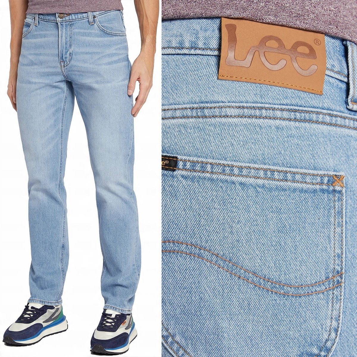 Lee WEST Relaxed Worn New Hill DżINS luźne proste spodnie jeansowe W28 L32
