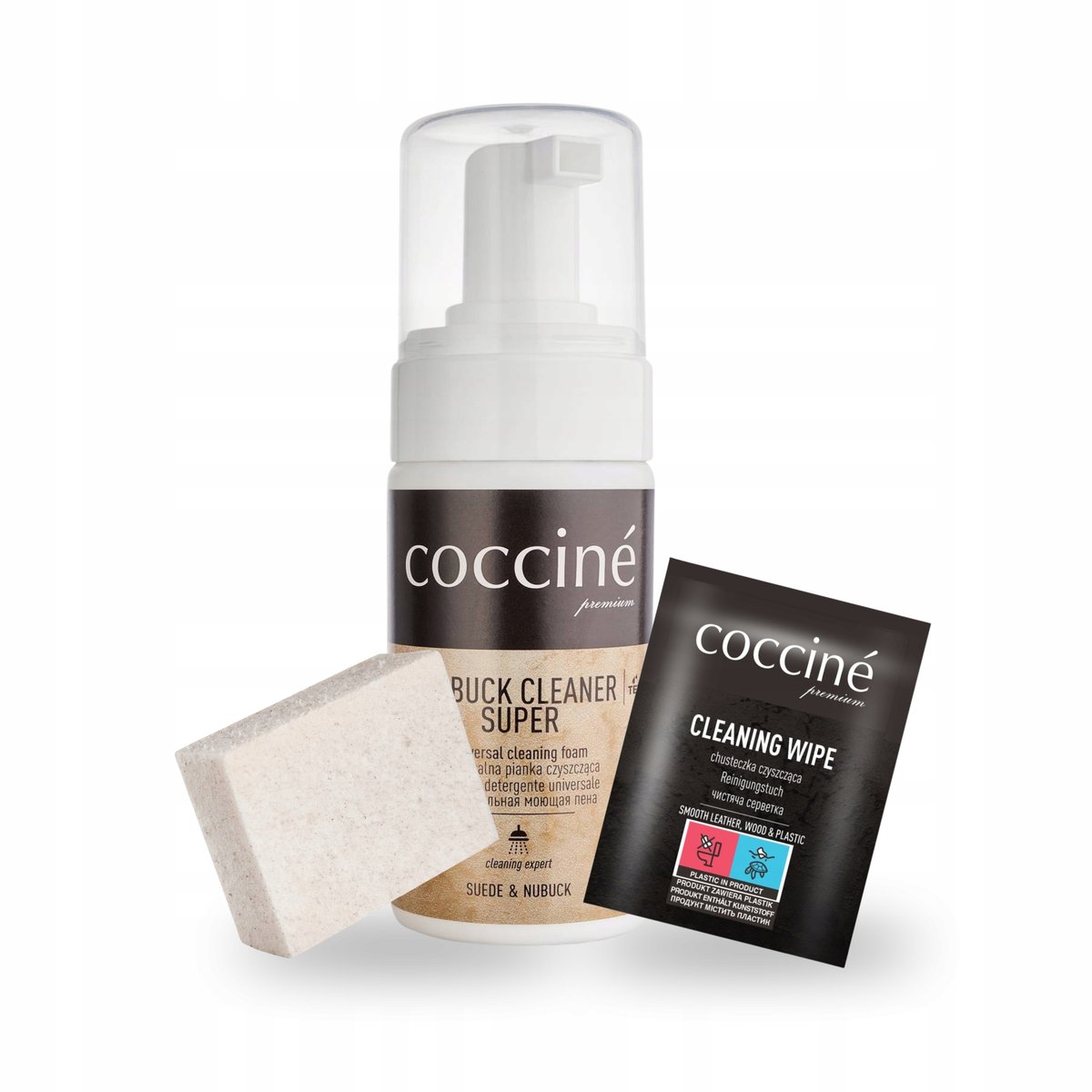 Do Czyszczenia Pianka do Butów z Zamszu 100 ml Chusteczka Gumka Zestaw