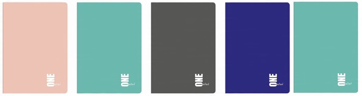 5 x Zeszyt A5 80 kartek kratka miękka okładka one color