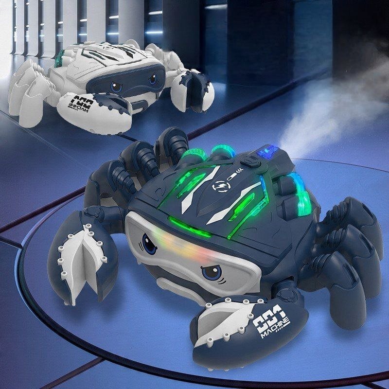 ROBOT INTERAKTYWNA SENSORYCZNA ZABAWKA DLA DZIECI LED+MUZYKA KRAB GRANATOWY