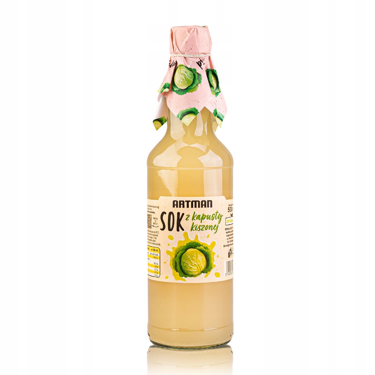 Zakwas sok z kapusty kiszonej butelka szklana 0,5l