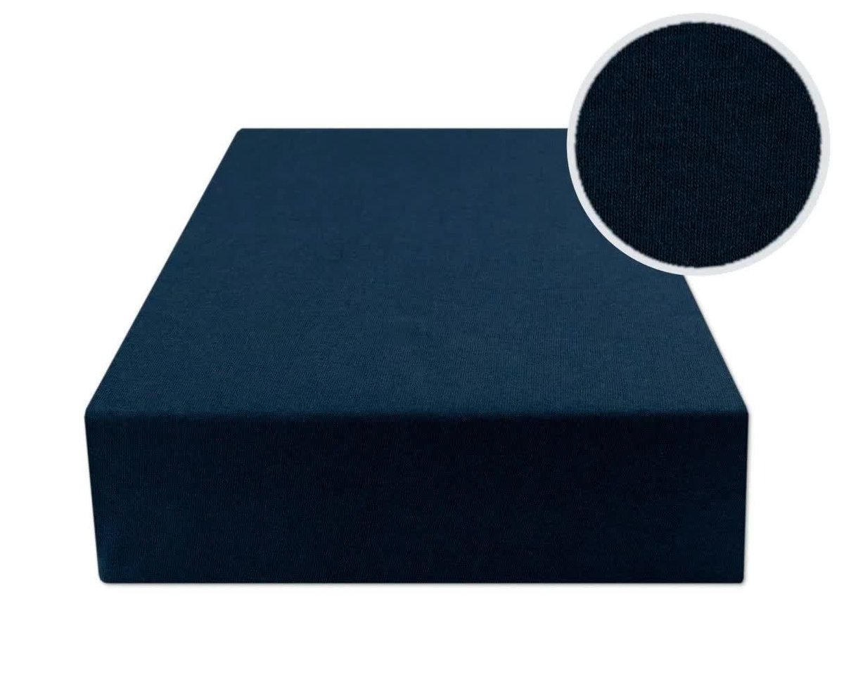 Prześcieradło Z Gumką 160X200 Jersey Granat