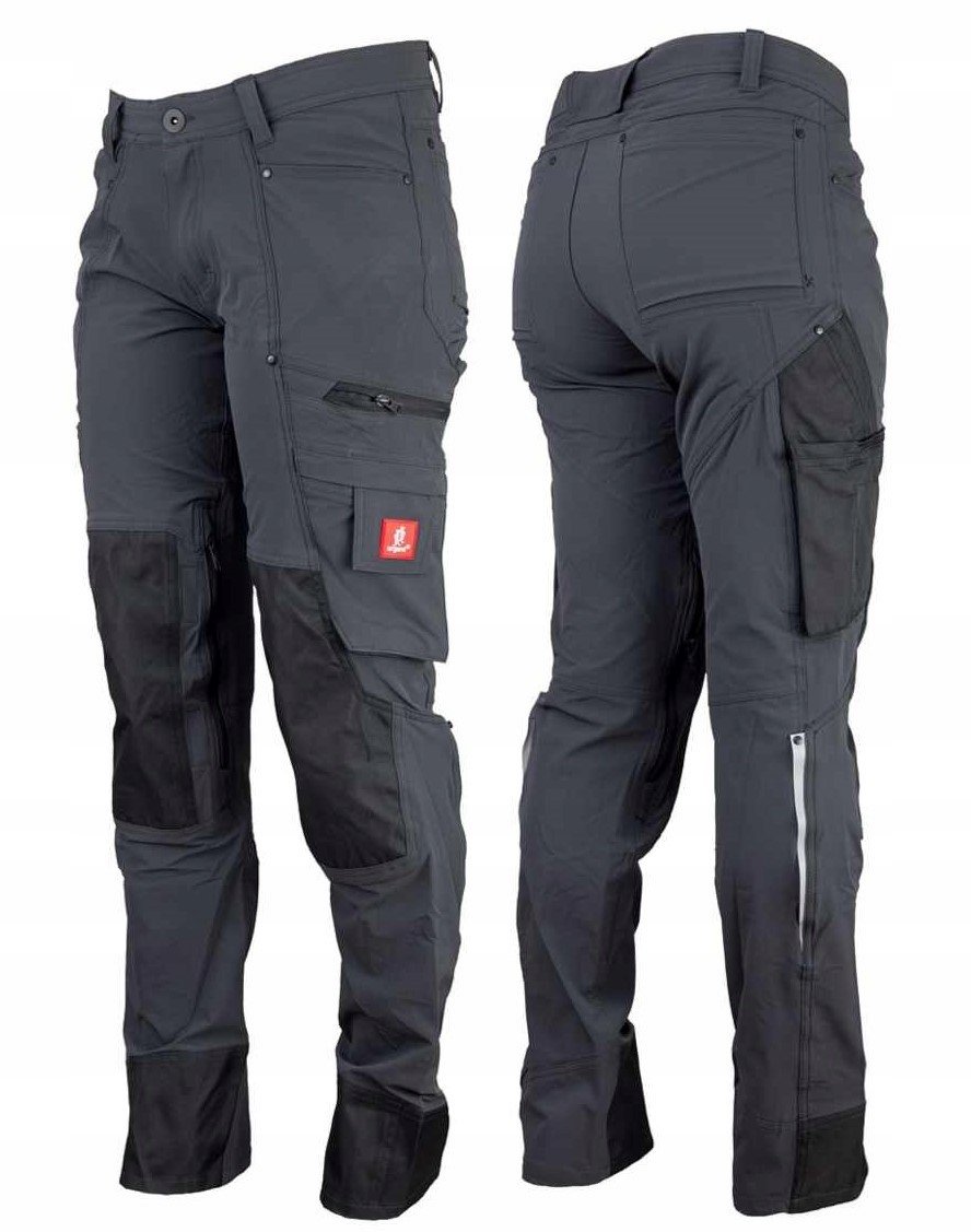 Spodnie robocze męskie Bojówki Ochronne Elastyczne Urgent szare r. 62