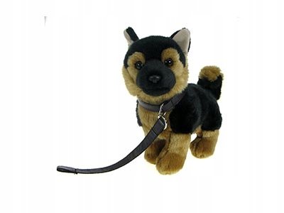 Pluszowe ZOO: maskotka PIESEK OWCZAREK NA SMYCZY 24cm (89551)