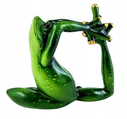 FIGURKA DEKORACYJNA ZIELONA ŻABA JOGA NA PREZENT