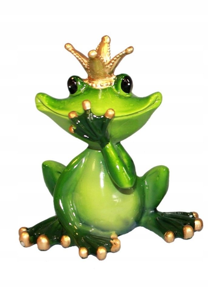 FIGURKA DEKORACYJNA ZIELONA ŻABA W KORONIE Z SERII 