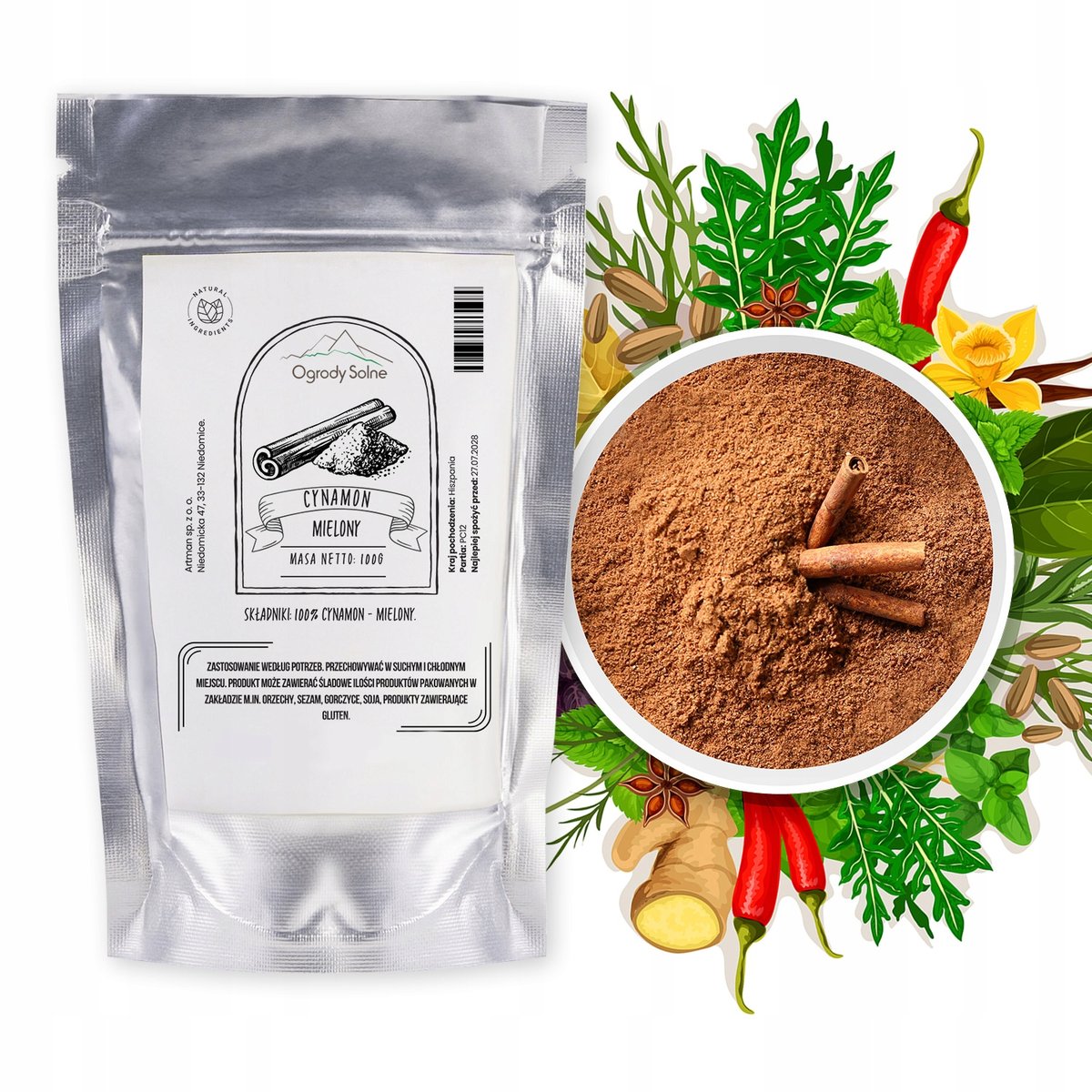 Przyprawa Cynamon mielony 100 g wysokiej jakości naturalny aromatyczny