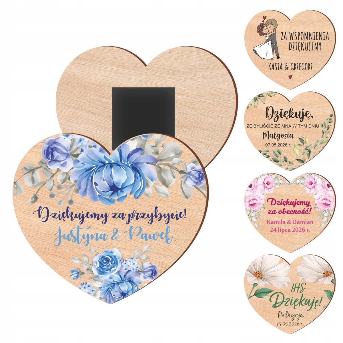 10x PODZIĘKOWANIE dla gości MAGNES podziękowania na wesele komunię chrzest