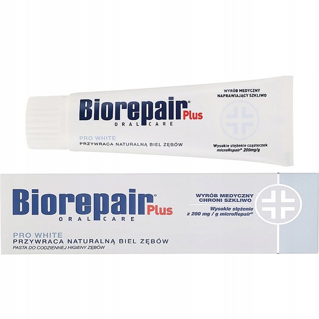 Biorepair, Pasta do zębów PVP MicroRepair Rozjaśnia Szkliwo Codziennie, 75ml