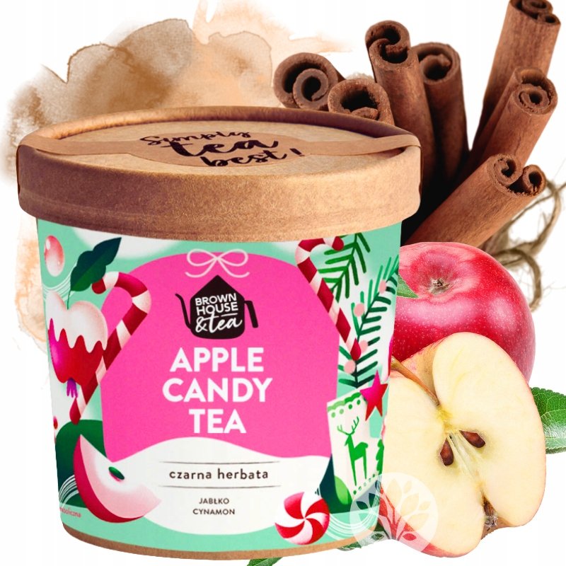 Herbata czarna liściasta z jabłkiem i cynamonem Apple Candy Brown House 40g