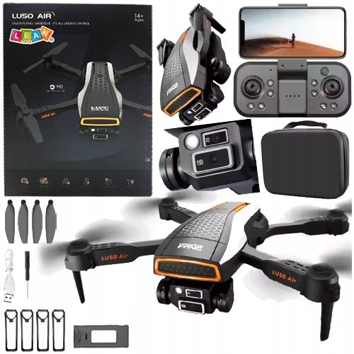 DRON ZDALNIE STEROWANY RC AIR 2xKAMERA HD MV LED 360 UNIK GESTY PILOT AKU