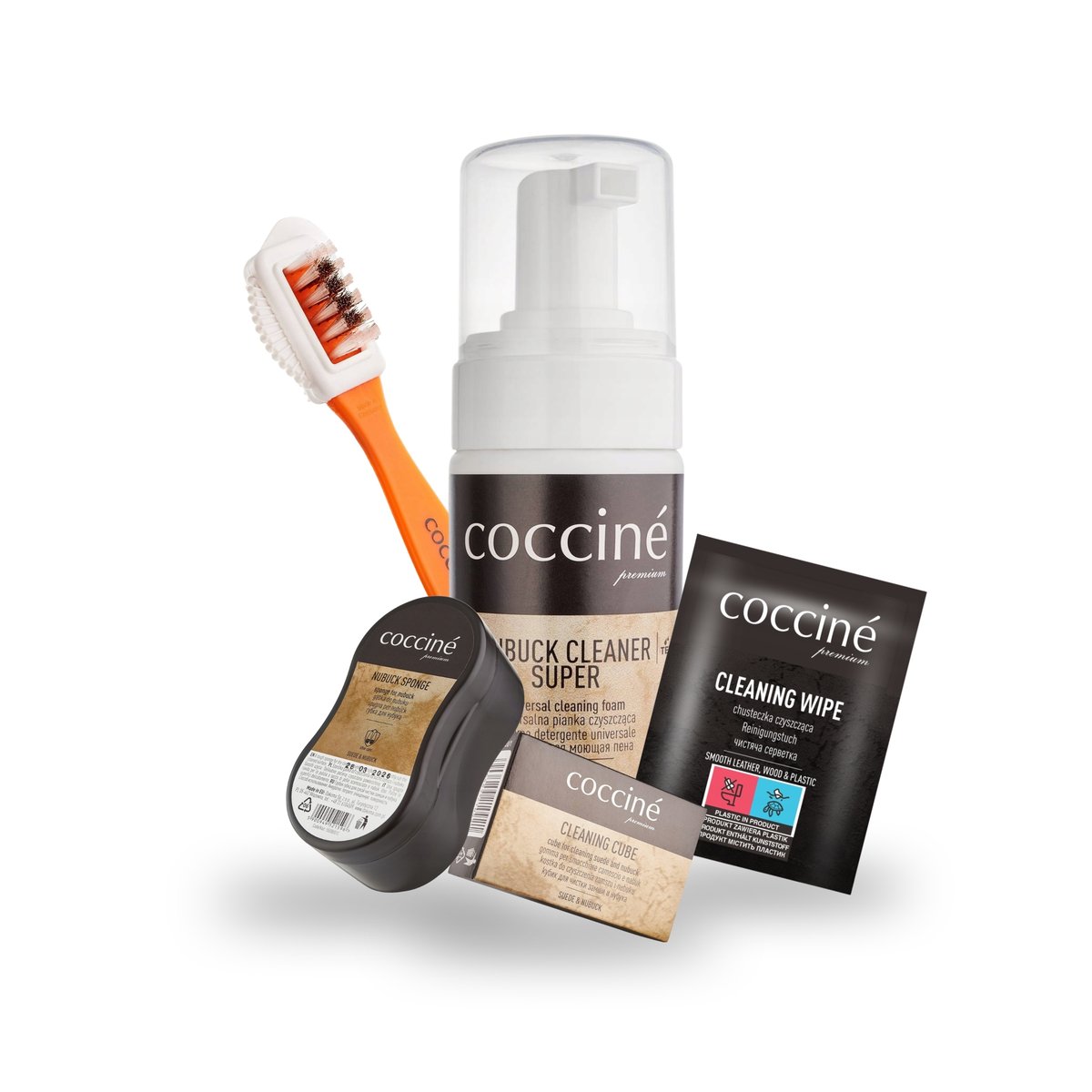 Do Czyszczenia Zestaw Produktów Do Butów z Zamszu i Nubuku 5 w 1 Coccine