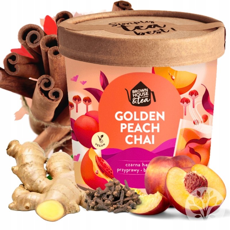 Herbata czarna chai z brzoskwinią przyprawami Golden Peach Brown House 50g