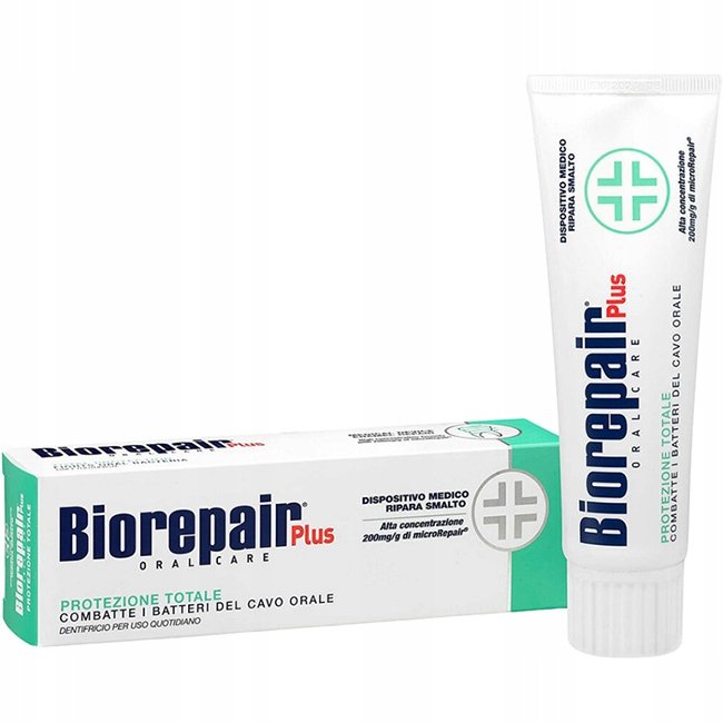 Biorepair, Pasta do zębów regenerująca Plus Pełna Ochrona Bez Fluoru, 75ml