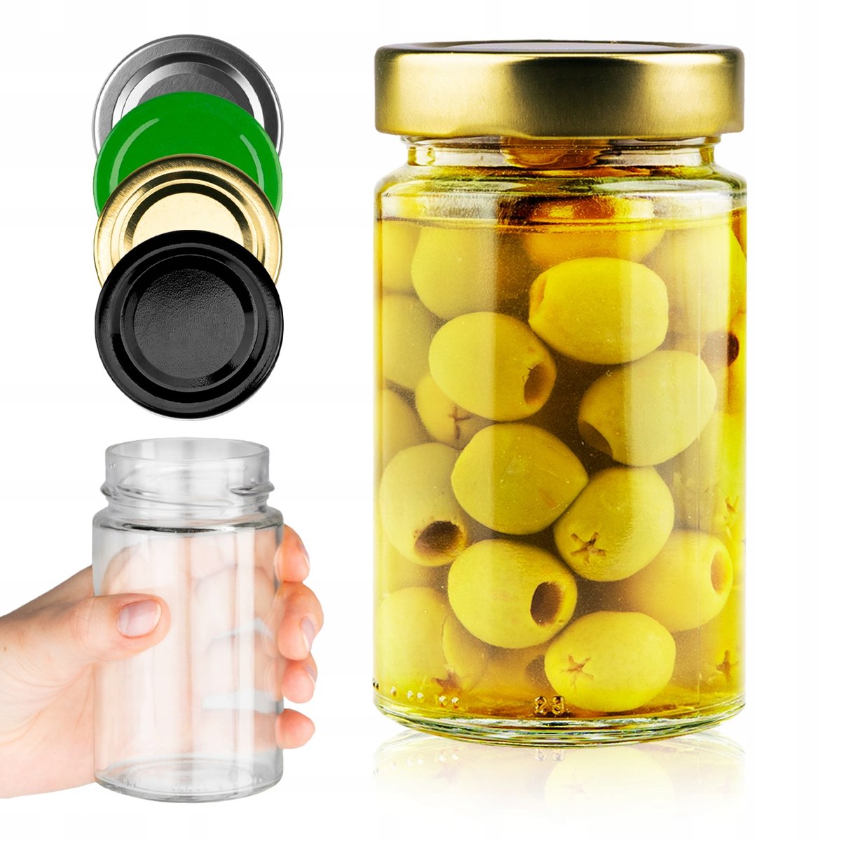 SŁOIK SZKLANY NA PRZETWORY PASZTET POWIADŁA MIÓD DŻEM OGÓRKI 245ML +WIECZKO