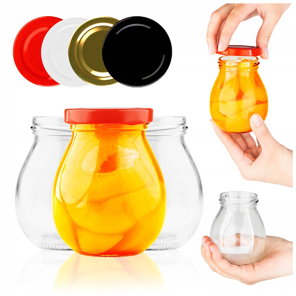 10X SŁOIK SŁOIKI 245ML NA MIÓD PRZETWORY DŻEM KONFITURY PRZYPRAWY + WIECZKO