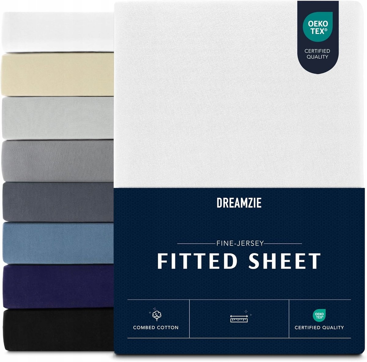 Dreamzie prześcieradło z gumką 180x200 cm bawełna do 30 cm Oeko-Tex