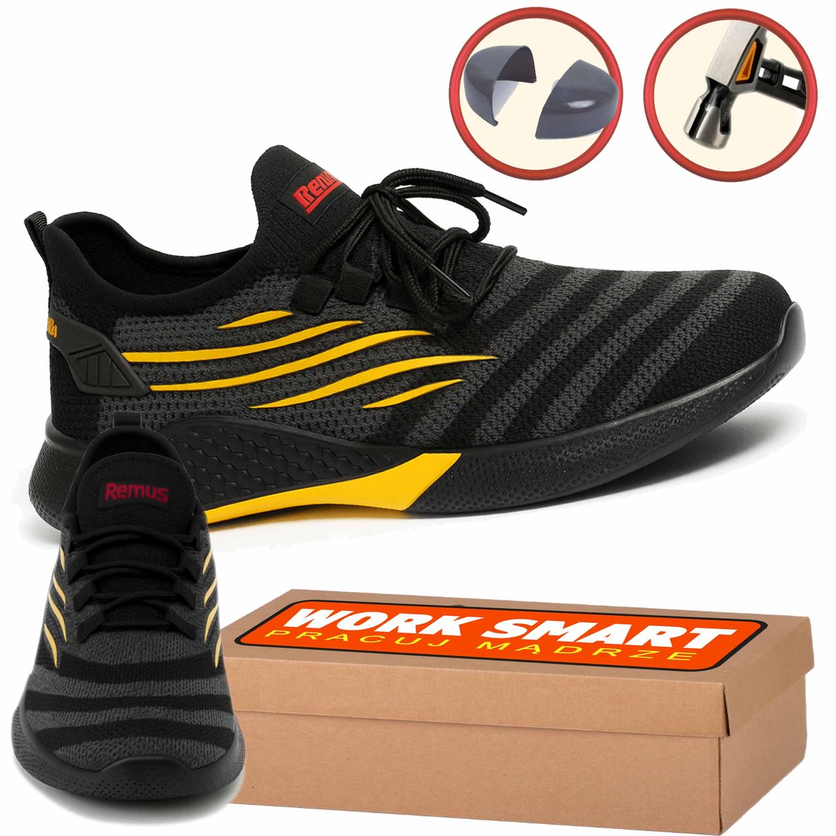 buty ochronne ROBOCZE z noskiem SPORT LIBRES półbuty BHP odporne LEKKIE 45 REMUS