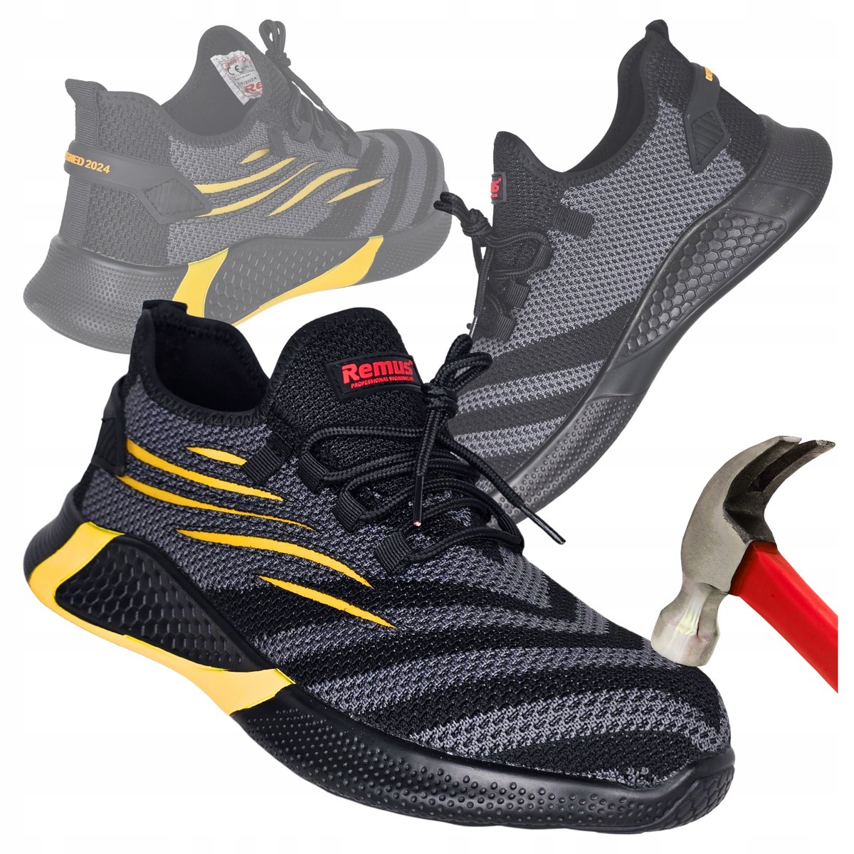 Buty robocze S1 Półbuty Sportowe ochronne Oddychające z Noskiem BHP Lekkie