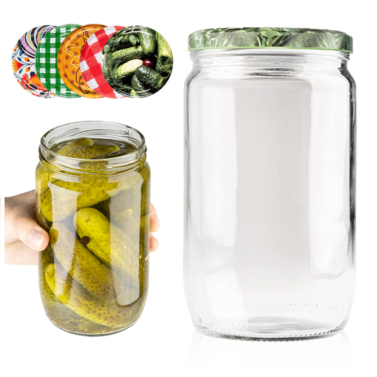 Słoik szklany 815ml na miód przetwory powidła ogórki kiszonki soki zakrętka