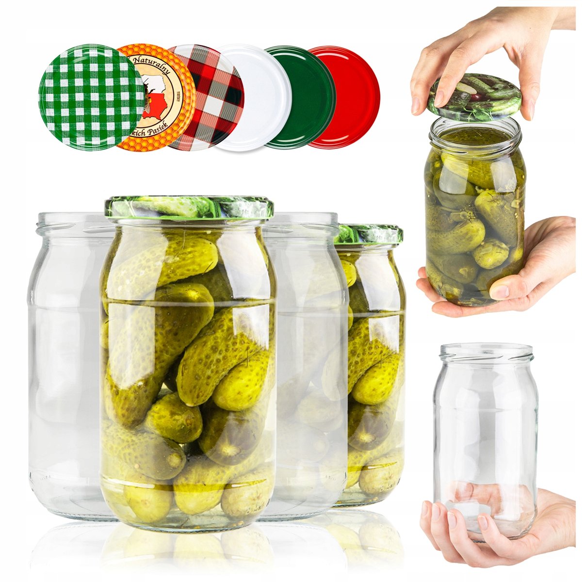 Zestaw 30szt słoik 815 ml na nalewki ogórki kompot dżemy miód ZAKRĘTKA fi82