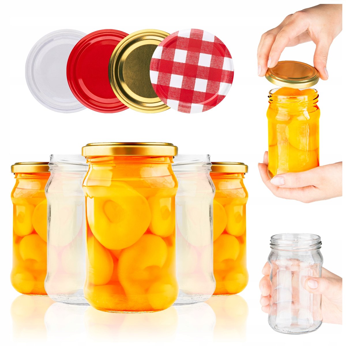 50x SŁOIKI NA PRZETWORY MIÓD PYŁEK PSZCZELI DŻEM GRZYBY SŁOIK 320ML WIECZKA