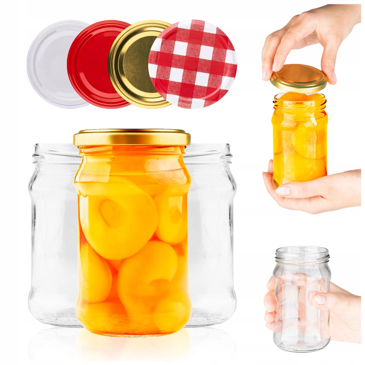10 SZT SŁOIKI SZKLANE NA DŻEM PRZETWORY GRZYBY OGÓRKI MIÓD SOS SŁOIK 320 ml