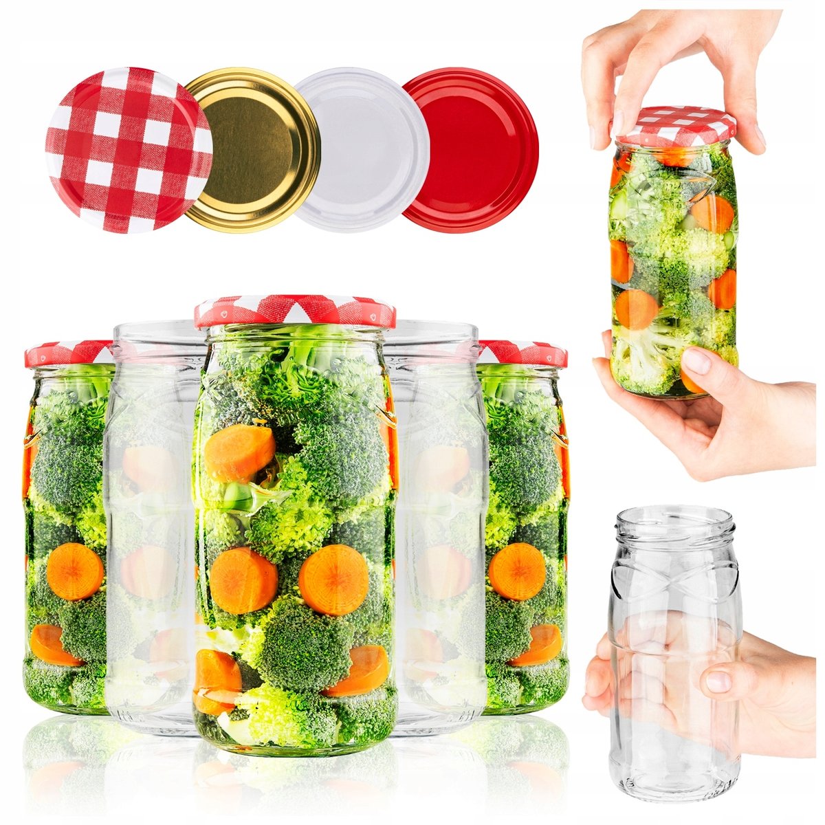 50x SŁOIKI NA PRZETWORY DŻEMY MIÓD OGÓRKI 470 ML SŁOIK SZKLANY + ZAKRĘTKI
