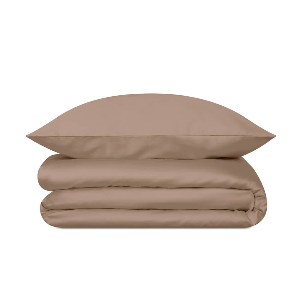 Pościel satynowa mocha 200 x 200 cm + 70 x 80 cm (2 szt)
