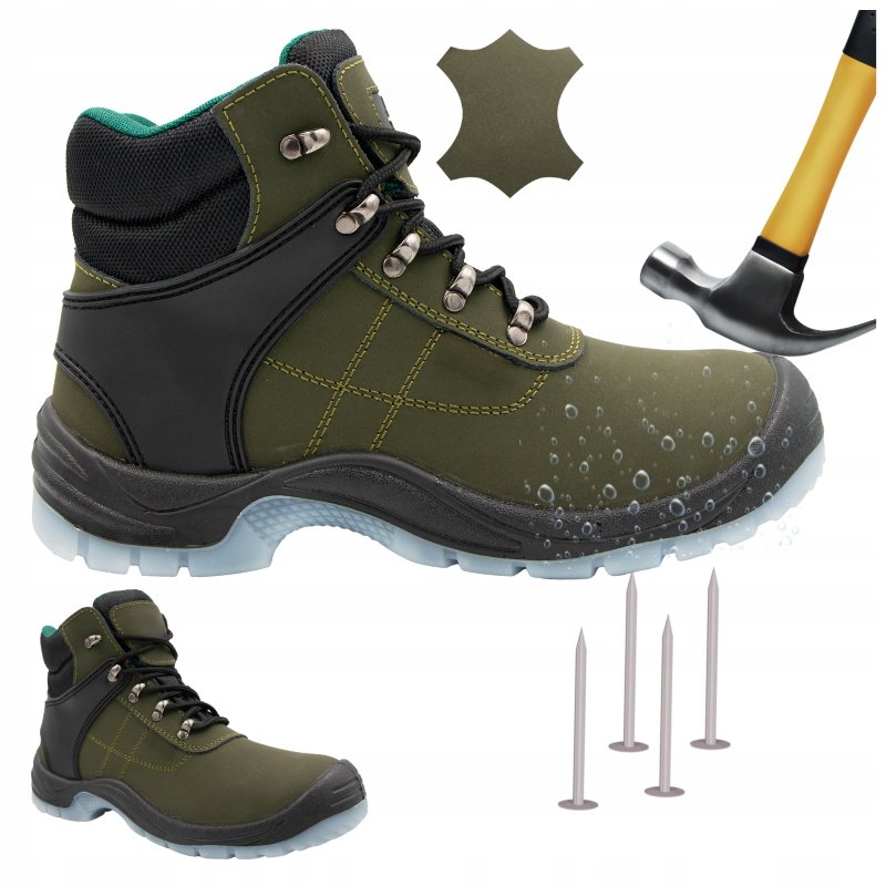 Buty robocze męskie skórzane Wodoodporne z Noskiem odporne na Przebicie S3