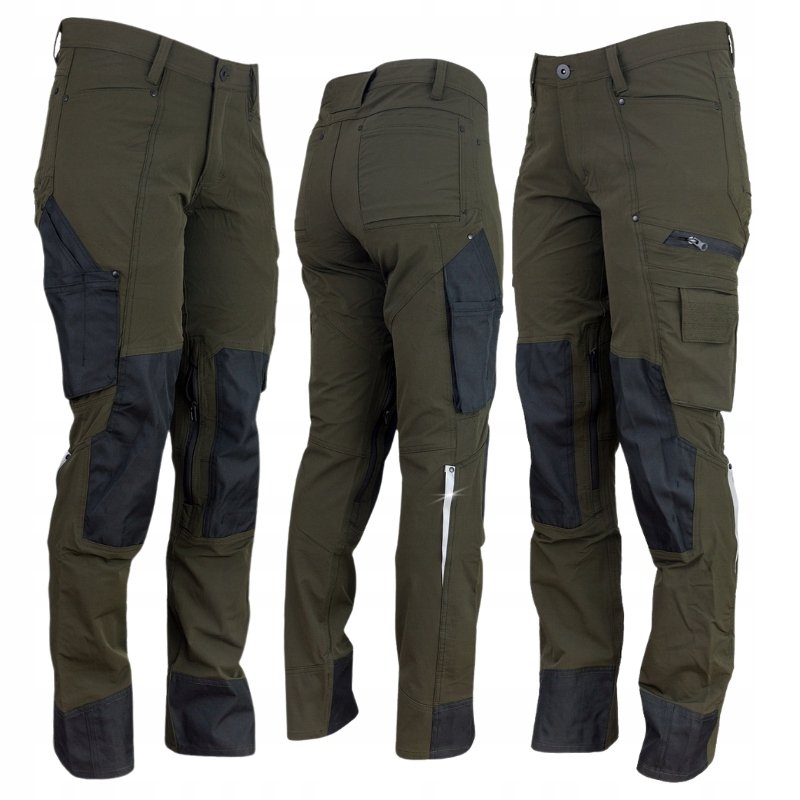 Spodnie robocze BOJÓWKI MĘSKIE Taktyczne Wytrzymałe Elastyczne Khaki r. 58