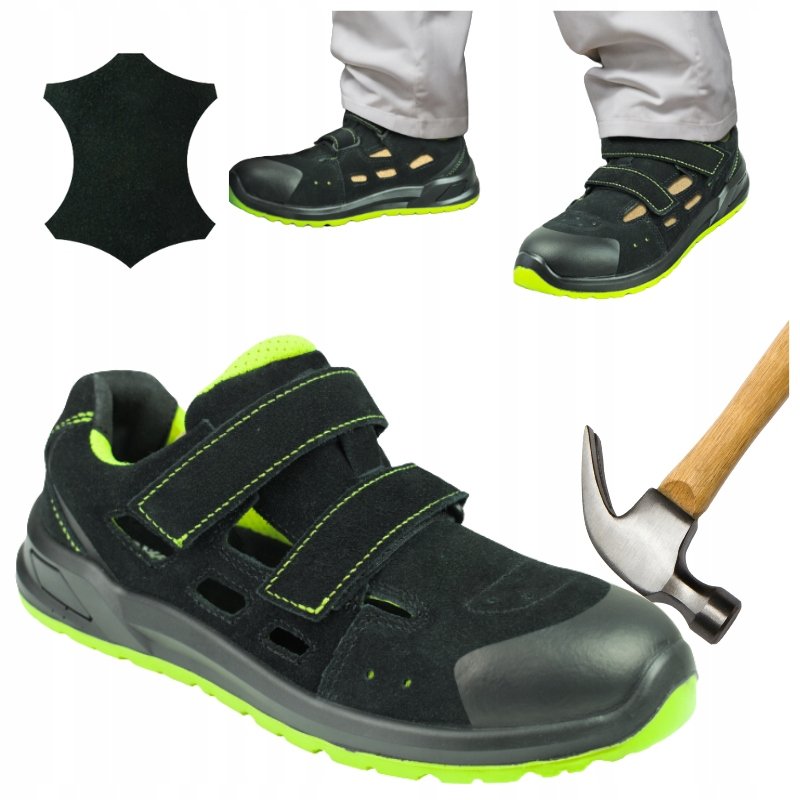 Buty robocze męskie Sandały Robocze skórzane oddychające z Noskiem Lekkie