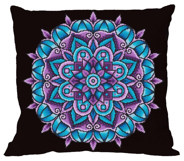 Haft krzyżykowy - Zestaw do haftu - Poduszka - Mandala mocy