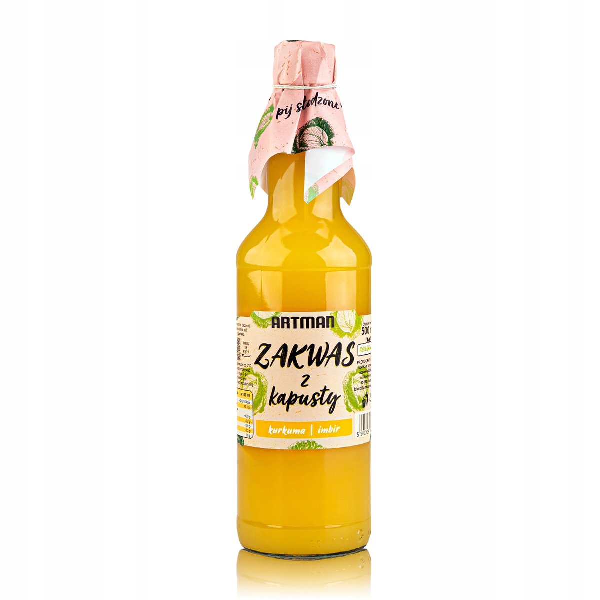 Sok z kapusty z przyprawami 500 ml imbir kurkuma